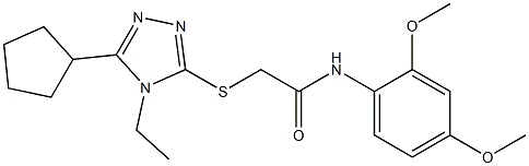 2-[(5-cyclopentyl-4-ethyl-1,2,4-triazol-3-yl)sulfanyl]-N-(2,4-dimethoxyphenyl)acetamide Struktur