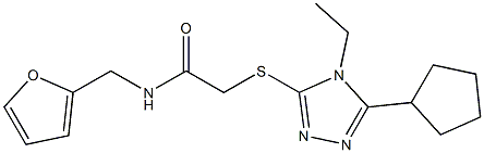 2-[(5-cyclopentyl-4-ethyl-1,2,4-triazol-3-yl)sulfanyl]-N-(furan-2-ylmethyl)acetamide Struktur