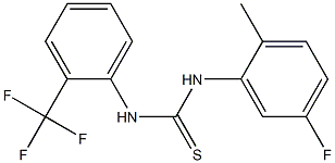 1-(5-fluoro-2-methylphenyl)-3-[2-(trifluoromethyl)phenyl]thiourea Struktur