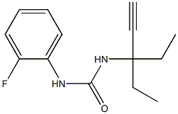 1-(3-ethylpent-1-yn-3-yl)-3-(2-fluorophenyl)urea Struktur