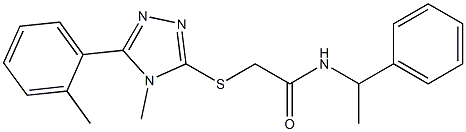 2-[[4-methyl-5-(2-methylphenyl)-1,2,4-triazol-3-yl]sulfanyl]-N-(1-phenylethyl)acetamide Struktur