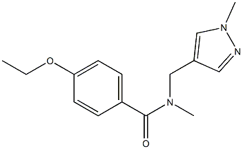 4-ethoxy-N-methyl-N-[(1-methylpyrazol-4-yl)methyl]benzamide Struktur