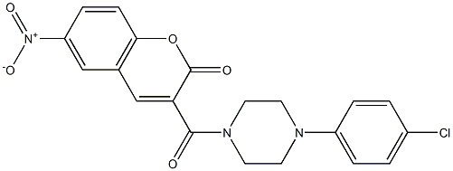 3-[4-(4-chlorophenyl)piperazine-1-carbonyl]-6-nitrochromen-2-one Struktur