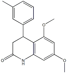 5,7-dimethoxy-4-(3-methylphenyl)-3,4-dihydro-1H-quinolin-2-one Struktur