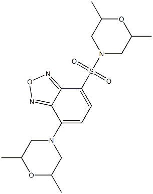 7-(2,6-dimethylmorpholin-4-yl)-4-(2,6-dimethylmorpholin-4-yl)sulfonyl-2,1,3-benzoxadiazole Struktur