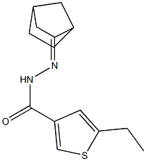 N-[(E)-3-bicyclo[2.2.1]heptanylideneamino]-5-ethylthiophene-3-carboxamide Struktur