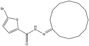 5-bromo-N-(cyclododecylideneamino)thiophene-2-carboxamide Struktur