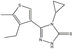 4-cyclopropyl-3-(4-ethyl-5-methylthiophen-3-yl)-1H-1,2,4-triazole-5-thione Struktur