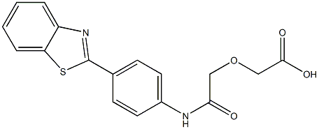 2-[2-[4-(1,3-benzothiazol-2-yl)anilino]-2-oxoethoxy]acetic acid Struktur