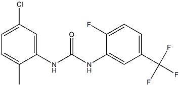 1-(5-chloro-2-methylphenyl)-3-[2-fluoro-5-(trifluoromethyl)phenyl]urea Struktur