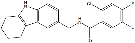 2-chloro-4,5-difluoro-N-(6,7,8,9-tetrahydro-5H-carbazol-3-ylmethyl)benzamide Struktur