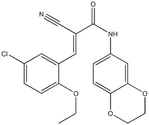 (E)-3-(5-chloro-2-ethoxyphenyl)-2-cyano-N-(2,3-dihydro-1,4-benzodioxin-6-yl)prop-2-enamide Struktur