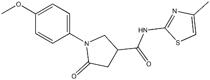 1-(4-methoxyphenyl)-N-(4-methyl-1,3-thiazol-2-yl)-5-oxopyrrolidine-3-carboxamide Struktur