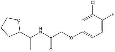 2-(3-chloro-4-fluorophenoxy)-N-[1-(oxolan-2-yl)ethyl]acetamide Struktur