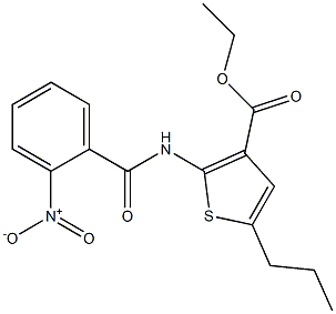 ethyl 2-[(2-nitrobenzoyl)amino]-5-propylthiophene-3-carboxylate Struktur