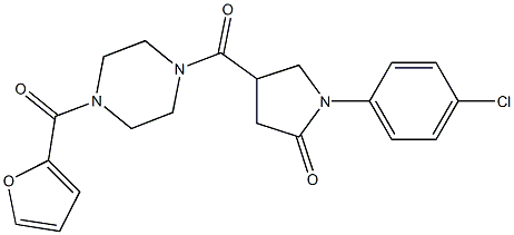 1-(4-chlorophenyl)-4-[4-(furan-2-carbonyl)piperazine-1-carbonyl]pyrrolidin-2-one Struktur