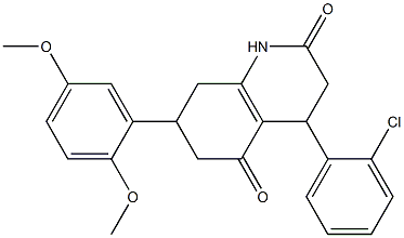 4-(2-chlorophenyl)-7-(2,5-dimethoxyphenyl)-1,3,4,6,7,8-hexahydroquinoline-2,5-dione Struktur