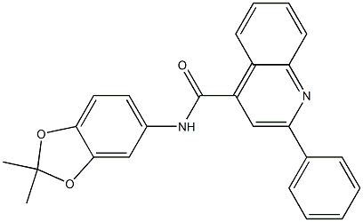 N-(2,2-dimethyl-1,3-benzodioxol-5-yl)-2-phenylquinoline-4-carboxamide Struktur