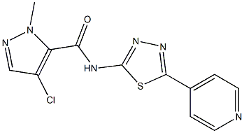 4-chloro-2-methyl-N-(5-pyridin-4-yl-1,3,4-thiadiazol-2-yl)pyrazole-3-carboxamide Struktur