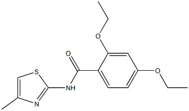 2,4-diethoxy-N-(4-methyl-1,3-thiazol-2-yl)benzamide Struktur