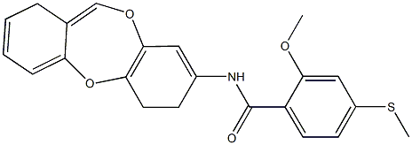 N-(6H-benzo[b][1,4]benzodioxepin-8-yl)-2-methoxy-4-methylsulfanylbenzamide Struktur