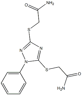 2-[[5-(2-amino-2-oxoethyl)sulfanyl-1-phenyl-1,2,4-triazol-3-yl]sulfanyl]acetamide Struktur