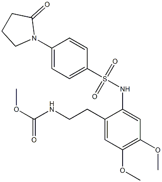 methyl N-[2-[4,5-dimethoxy-2-[[4-(2-oxopyrrolidin-1-yl)phenyl]sulfonylamino]phenyl]ethyl]carbamate Struktur