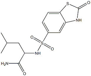 4-methyl-2-[(2-oxo-3H-1,3-benzothiazol-5-yl)sulfonylamino]pentanamide Struktur