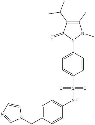 4-(2,3-dimethyl-5-oxo-4-propan-2-ylpyrazol-1-yl)-N-[4-(imidazol-1-ylmethyl)phenyl]benzenesulfonamide Struktur