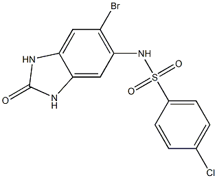 N-(6-bromo-2-oxo-1,3-dihydrobenzimidazol-5-yl)-4-chlorobenzenesulfonamide Struktur