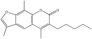 3,5,9-trimethyl-6-pentylfuro[3,2-g]chromen-7-one Struktur