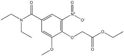 ethyl 2-[4-(diethylcarbamoyl)-2-methoxy-6-nitrophenoxy]acetate Struktur