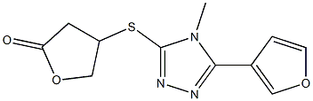 4-[[5-(furan-3-yl)-4-methyl-1,2,4-triazol-3-yl]sulfanyl]oxolan-2-one Struktur