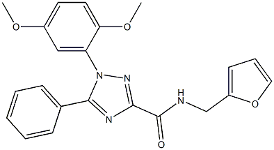 1-(2,5-dimethoxyphenyl)-N-(furan-2-ylmethyl)-5-phenyl-1,2,4-triazole-3-carboxamide Struktur