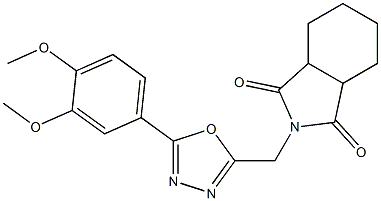 2-[[5-(3,4-dimethoxyphenyl)-1,3,4-oxadiazol-2-yl]methyl]-3a,4,5,6,7,7a-hexahydroisoindole-1,3-dione Struktur