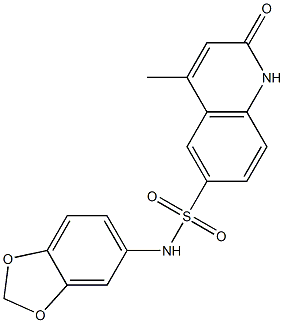 N-(1,3-benzodioxol-5-yl)-4-methyl-2-oxo-1H-quinoline-6-sulfonamide Struktur