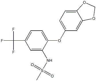 N-[2-(1,3-benzodioxol-5-yloxy)-5-(trifluoromethyl)phenyl]methanesulfonamide Struktur