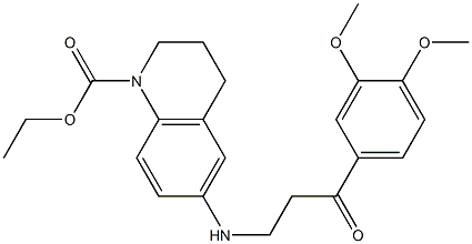 ethyl 6-[[3-(3,4-dimethoxyphenyl)-3-oxopropyl]amino]-3,4-dihydro-2H-quinoline-1-carboxylate Struktur