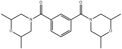 [3-(2,6-dimethylmorpholine-4-carbonyl)phenyl]-(2,6-dimethylmorpholin-4-yl)methanone Struktur