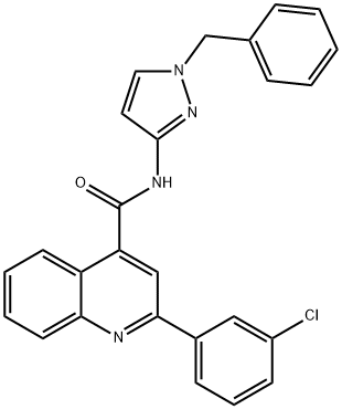 N-(1-benzylpyrazol-3-yl)-2-(3-chlorophenyl)quinoline-4-carboxamide Struktur