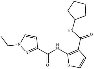 N-[3-(cyclopentylcarbamoyl)thiophen-2-yl]-1-ethylpyrazole-3-carboxamide Structure