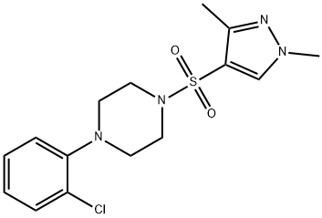 1-(2-chlorophenyl)-4-(1,3-dimethylpyrazol-4-yl)sulfonylpiperazine Struktur