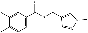 N,3,4-trimethyl-N-[(1-methylpyrazol-4-yl)methyl]benzamide Struktur