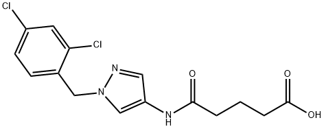 5-[[1-[(2,4-dichlorophenyl)methyl]pyrazol-4-yl]amino]-5-oxopentanoic acid Struktur