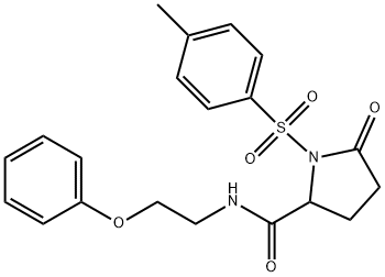 1-(4-methylphenyl)sulfonyl-5-oxo-N-(2-phenoxyethyl)pyrrolidine-2-carboxamide Struktur