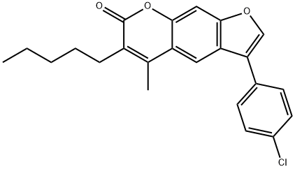 3-(4-chlorophenyl)-5-methyl-6-pentylfuro[3,2-g]chromen-7-one Struktur