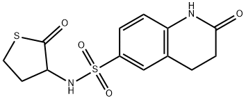 2-oxo-N-(2-oxothiolan-3-yl)-3,4-dihydro-1H-quinoline-6-sulfonamide Struktur