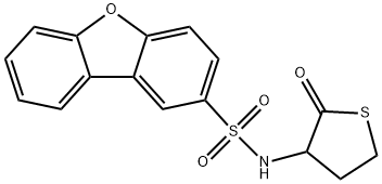 N-(2-oxothiolan-3-yl)dibenzofuran-2-sulfonamide Struktur