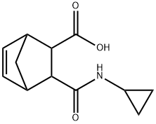 2-(cyclopropylcarbamoyl)bicyclo[2.2.1]hept-5-ene-3-carboxylic acid Struktur