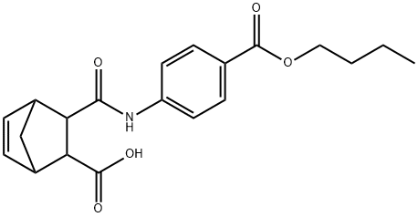 2-[(4-butoxycarbonylphenyl)carbamoyl]bicyclo[2.2.1]hept-5-ene-3-carboxylic acid Struktur